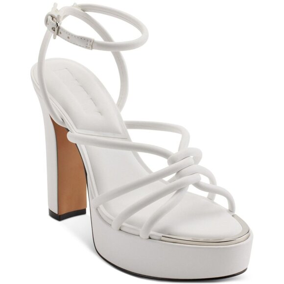 Dkny Women's Delicia Strappy Knotted Platform Sandals White Size 6.5 NEW - Picture 8 of 10